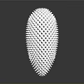 Silver Oval Intricate Object With Dense Spherical Protrusions And Reflective Surface