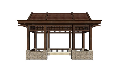 New Chinese pavilion porch New Oriental Zen pavilion 3d model