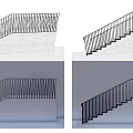 Metal Staircase Railing Design With Various Styles And Modern Patterns 3d model