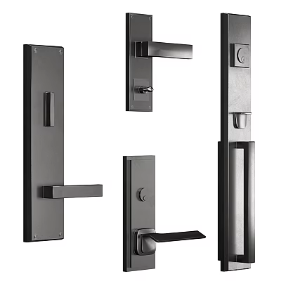 Modern Sleek Metal Door Handles With Different Contemporary Designs For Home Use 3d model Modern Sleek Metal Door Handles With Different Contemporary Designs For Home Use 3d model