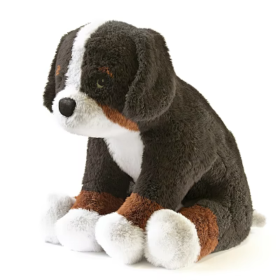 Plush Stuffed Dog Toy With Brown White Fur 3d model Plush Stuffed Dog Toy With Brown White Fur 3d model