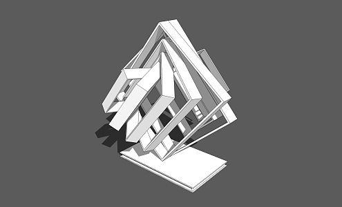 Modern Urban Sculpture Gradient Box Abstract Sculpture 3d model