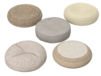 Bean Bag Chairs in Various Styles and Neutral Colors for Living Room Comfort 3d model