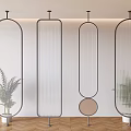 Changhong glass partition glass porch screen rotating partition 3d model