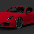 Stylish Red Convertible Sports Car With Sleek Exterior And Black Top