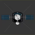 Advanced Artificial Satellite Design With Solar Panels And Communication Antennas