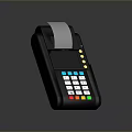 Black POS Terminal With Receipt Printer Colorful Buttons And Display Screen For Business Use
