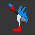 Adorable Animated Animal Character Wearing Blue Hat With Red Base And Silver Accents