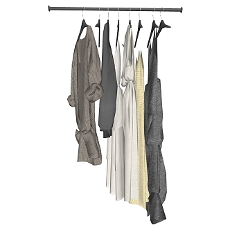 modern clothes clothing with bar 3d model