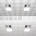 Modern Geometric Ceiling Design With Patterned Panels Lighting And Vents 3d model