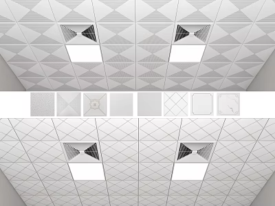 Modern Ceiling Aluminum Gusset Ceiling Integrated Ceiling Mineral Cotton Board Ceiling 3d model