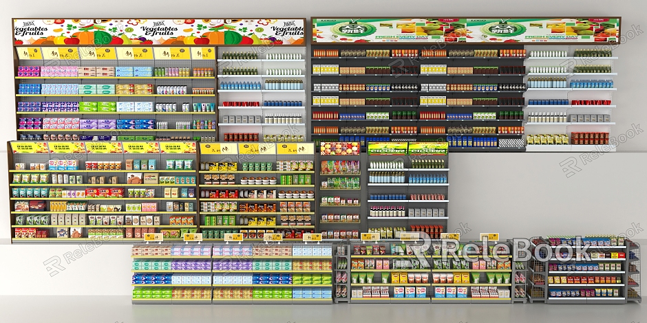 modern shelf supermarket shelf model