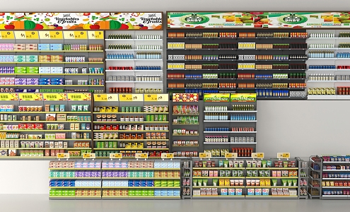 modern shelf supermarket shelf 3d model