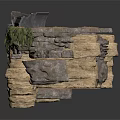 Underground Cave Interior With Rock Walls Red Brick Doors White Equipment And Metal Grid Floor
