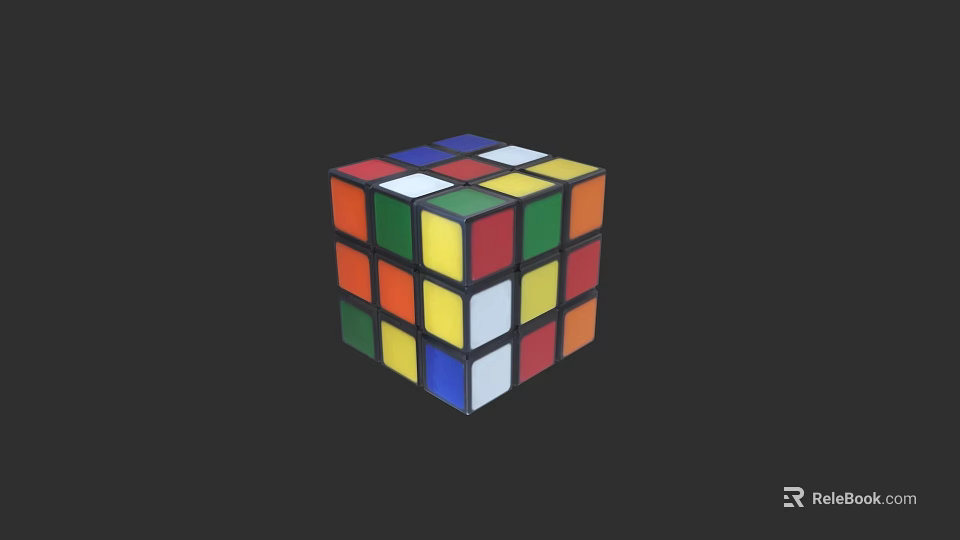 Colorful Rubik's Cube Building Blocks With Multi Colored Faces And Small Squares 3d model 