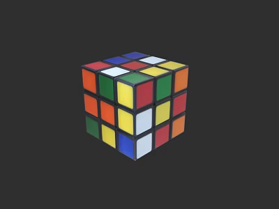Colorful Rubik's Cube Building Blocks With Multi Colored Faces And Small Squares 3d model