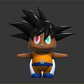 Cartoon Style 3D Character With Spiky Black Hair Colorful Eyes Yellow Vest And Blue Shoes