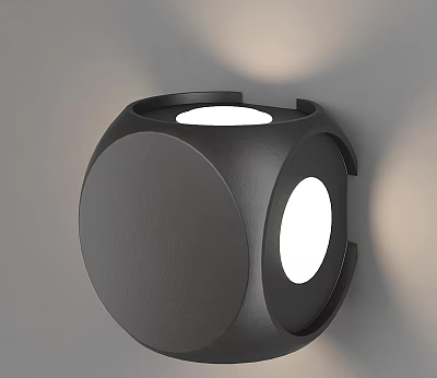 Modern Black Circular Wall Light With Sleek Design And Soft Illumination 3d model
