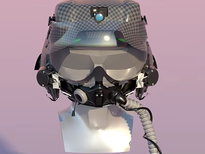 High Tech Professional Helmet With Visor Camera And Breathing Apparatus 3d model