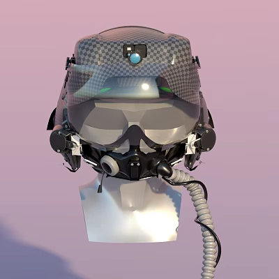 High Tech Professional Helmet With Visor Camera And Breathing Apparatus 3d model