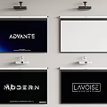 Modern Projection Monitoring System With Ceiling Mounted Projectors And Screens