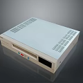 White Computer External Device With Cooling Vents Front Buttons And Display Panel 3d model