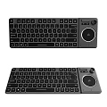Slim Computer Keyboard With Integrated Trackpad And Multimedia Control Knob Design