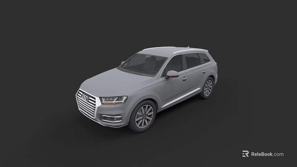 Silver Audi SUV With Modern Exterior Design And Stylish Wheel Details 3d model 