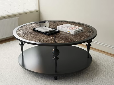 Water corrugated glass coffee table 3d model
