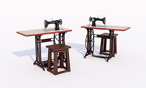 Old sewing machine 3d model