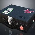 Black Storage Case With Lys Label Red Emblem Stickers Handle And Lock 3d model