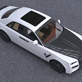 Luxury White And Black Sedan With Large Grille Black Wheels And Beige Seats