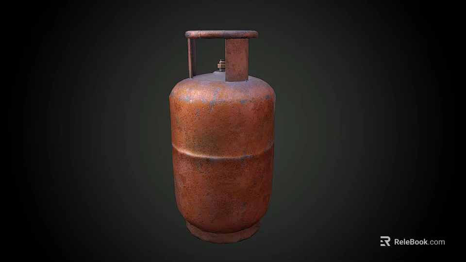 Rusty Copper Metal Gas Cylinder Automotive Part For Vehicle Use 3d model 