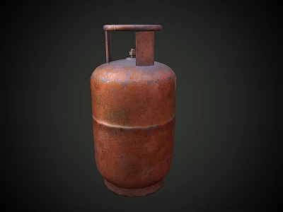 Rusty Copper Metal Gas Cylinder Automotive Part For Vehicle Use 3d model