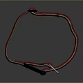 Red Pet Collar with Black Buckle Beige Lining Metal Ring and Small Tag for Pets