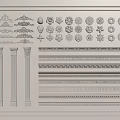 Jane European carved plaster line plaster component post lamp panel 3d model
