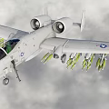 US Air Force Fighter Jet Flying In Clouds Shark Mouth Paint Loaded Missiles Twin Engines