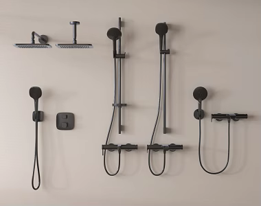 Modern shower bathroom small piece 3d model