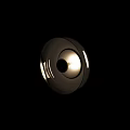 Modern Transparent Lampshade Wall Light With Golden Base On Metallic Wall