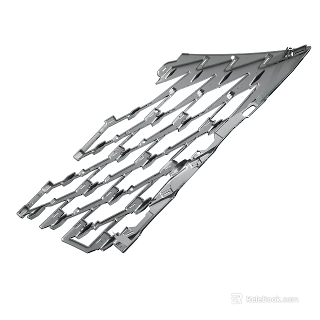 Durable Stainless Steel Industrial Cutting Blades With Serrated Edges And Holes 3d model 