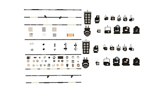 Stage lighting spotlights 3d model