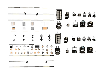 Stage lighting spotlights 3d model