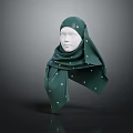 Stylish Green Hijab With White Polka Dots For Modern Modest Fashion