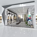 Modern Clothing Store Interior Design With Hanging Garments Mannequin Displays Green Plants And Lighting