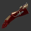 Advanced Mechanical Prosthetic Arm With Robotic Joints And Red Exterior Design