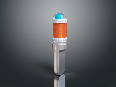 Industrial Warning Light With Blue Top Orange Stripe And Silver Base 3d model