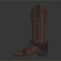 Elegant Brown Leather Knee High Boots With Vintage Lace Up Details And Classic Design