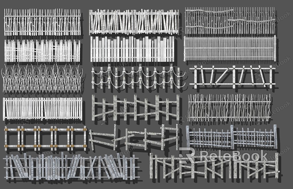 Modern guardrail fence model