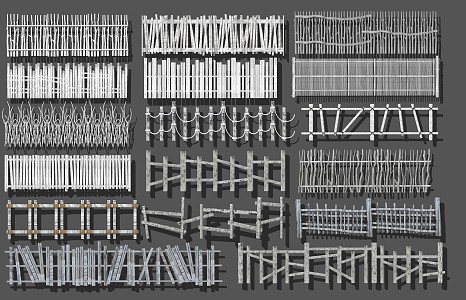 Modern guardrail fence 3d model