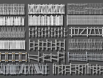 Modern guardrail fence 3d model